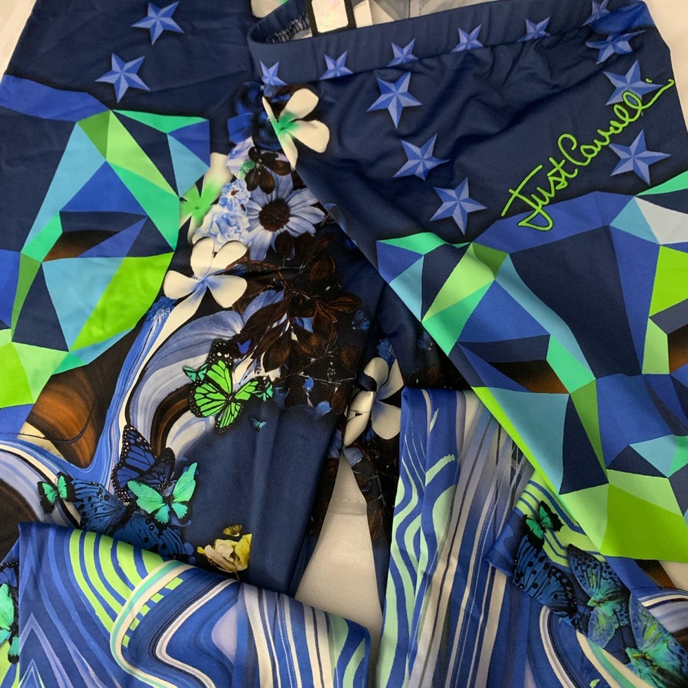Just Cavalli Floral Blue and Black Design